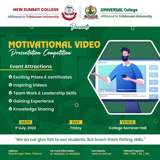 Motivational Video Presentation Competition for BBA/BBM